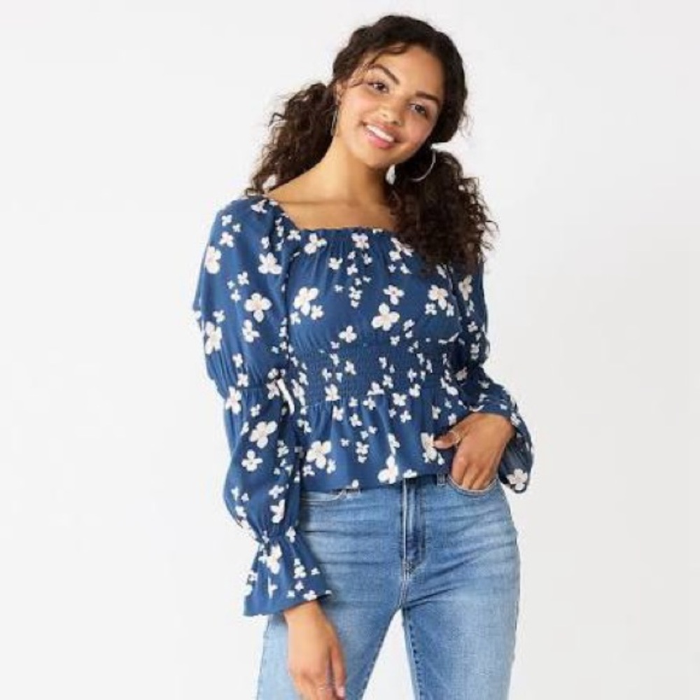 Kohl's Juniors' SO Cropped Smocked Waist Top